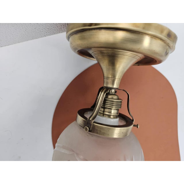 Art Deco Brass Ceiling Lamp, 1920s For Sale - Image 3 of 6