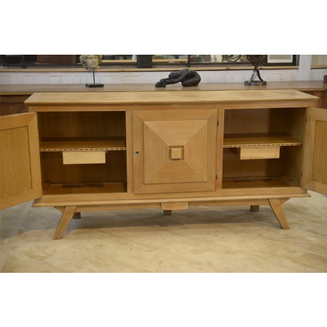 Brown Vintage Three-Door Sideboard in Oak, 1950s For Sale - Image 8 of 14