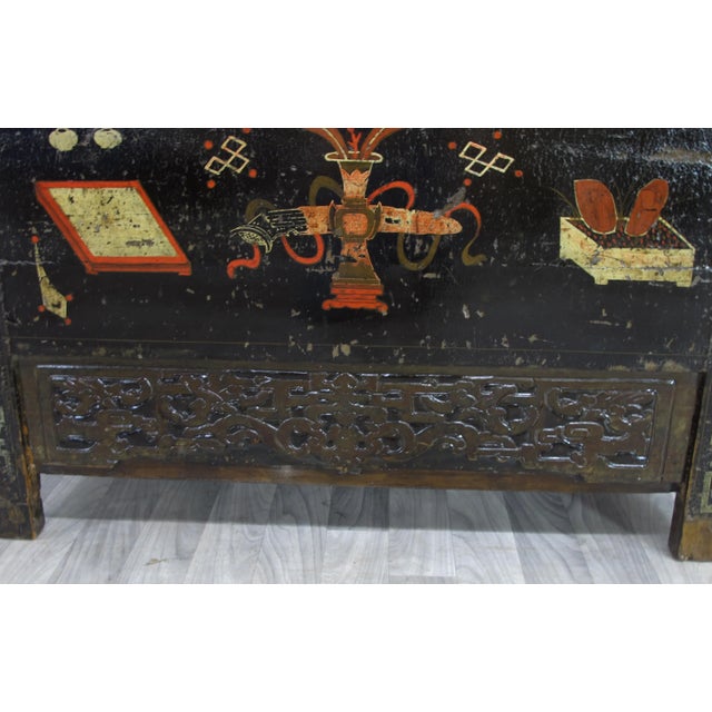 Black Birds and Flower Antique Chinese Cabinet For Sale - Image 8 of 13