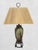 Metal 1990s Tropical Banana Leaf Iron Base Regency Raffia Shade Table Lamp For Sale - Image 7 of 9