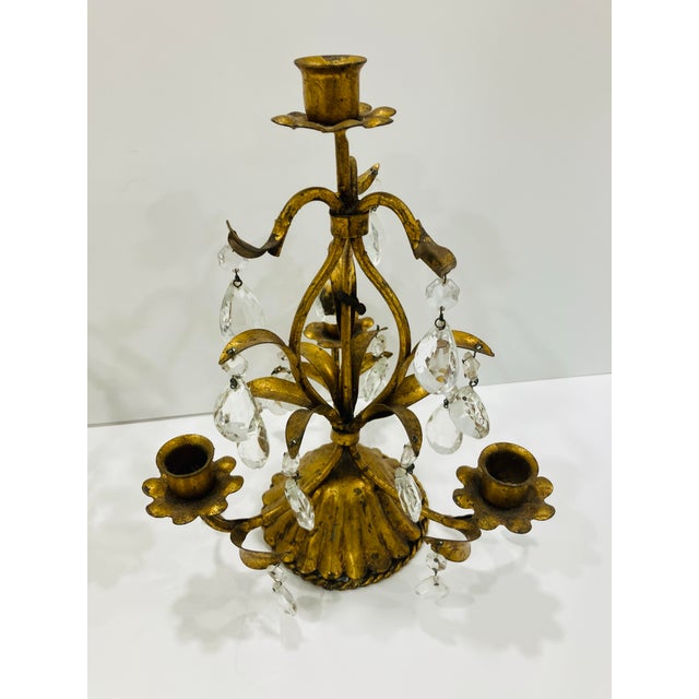 1950s Pair of Italian Florentine Candelabra For Sale - Image 5 of 7