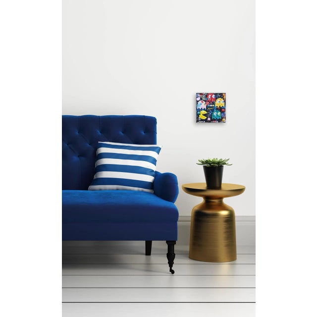 Textile Pac-Man Score 0 - Colorful Retro Pop Art Collage on Canvas Original Artwork by Marion Duschletta For Sale - Image 7 of 9