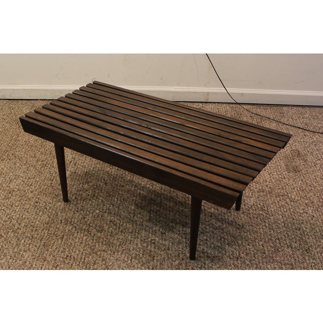 Mid Century Danish Modern Walnut Slat Bench/Coffee Table Chairish