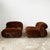 Mid-Century Modern Soriana Armchairs in Brown Fabric by Afra and Tobia Scarpa for Cassina, 1970s, Set of 2 For Sale - Image 3 of 11