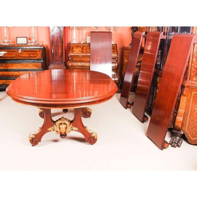 Victorian Mahogany Twin Base Extending Dining Table, 19th Century For Sale - Image 9 of 18