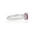 Ruby Red Modernist Octagon 0.69 Ct Natural Ruby Ring With Diamond Trinity Cluster in Solid Silver Size 8 For Sale - Image 8 of 15