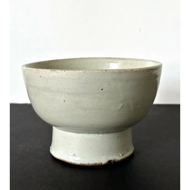 Ceramic Small Korean White Ceramic Stem Bowl Joseon Dynasty For Sale - Image 7 of 12