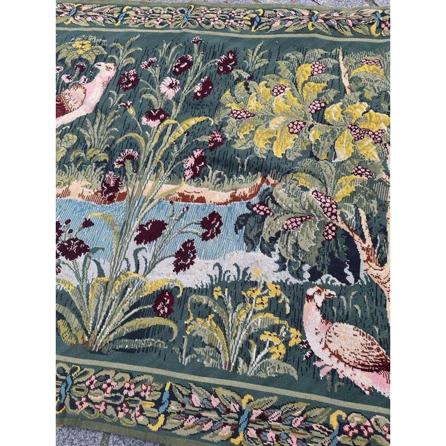 Vintage French Aubusson Style Needlepoint Tapestry, 1950s For Sale - Image 3 of 18
