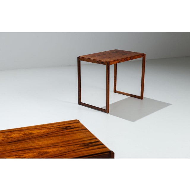 Wood Rosewood Sled-Legged Side Tables, Denmark, 1960s, Set of 2 For Sale - Image 7 of 14