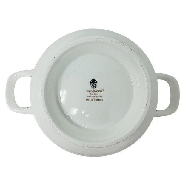 1970s Vintage Wedgwood "Silver Ermine" Soup Tureens - A Pair For Sale - Image 17 of 18