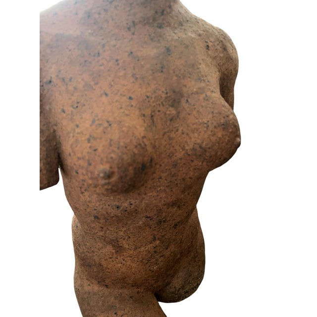 1970s Terra Cotta Female Torso Sculpture For Sale - Image 4 of 5