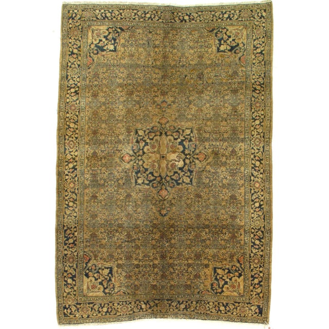 Late 19th Century Late 19th Century Antique Persian Bidjar Rug - 4′6″ × 6′7″ For Sale - Image 5 of 5