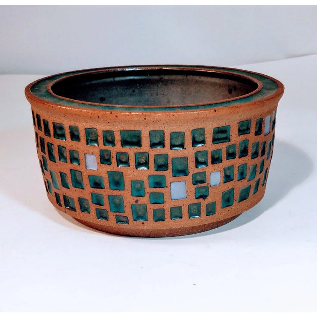 Mid C Tile Planter Bowl Oklahoma Artist For Sale - Image 10 of 10