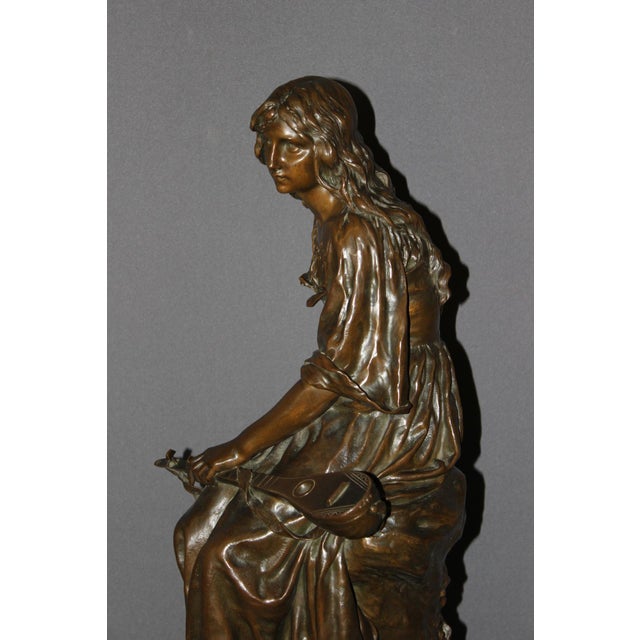 Metal Paul-Eugène Mengin, the Mandolin Player, 1800s, Bronze For Sale - Image 7 of 15