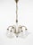 Mid-Century Modern Italian Murano White Opaline Glass and Brass Chandelier, 1950s, in Very Good conditions. Designed 1950...