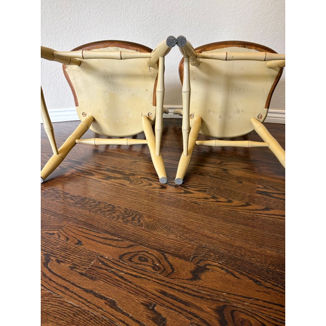 1970s Pair of 1975 Ethan Allen Stenciled Thumb Back Windsor Dining Chairs For Sale - Image 5 of 12