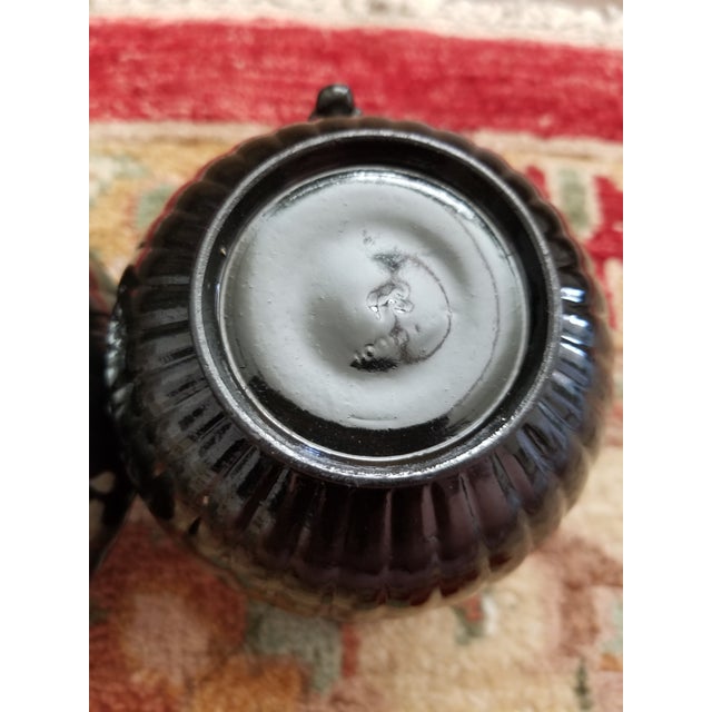 Stone Antique Hackwood Black Basalt Tea Set For Sale - Image 7 of 12