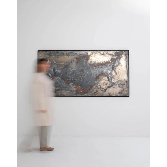Abstract Metal Artwork in Wooden Frame For Sale - Image 12 of 13