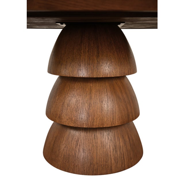 Worlds Away Matthew Izzo Home Callum 86" Wide Oval Three Tier Base Oak Dining Table For Sale - Image 4 of 5