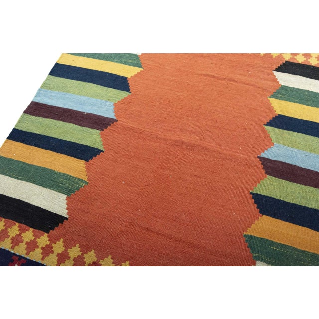 Handwoven Designer Kilim Rug For Sale - Image 4 of 8