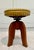 Mustard Arts and Crafts Mustard Yellow Nailhead Swivel Solid Wood Stool For Sale - Image 8 of 12