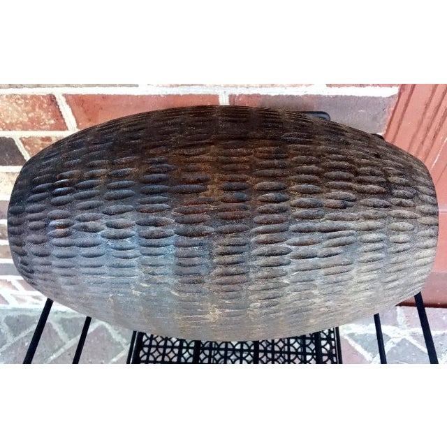 Mid-Century Modern Handsome Hand-Carved Wooden Vase For Sale - Image 3 of 4