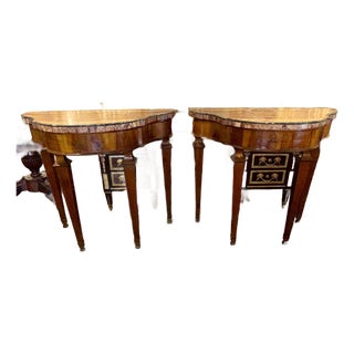 Pair of 18th C. Italian Tuscan Walnut Consoles For Sale