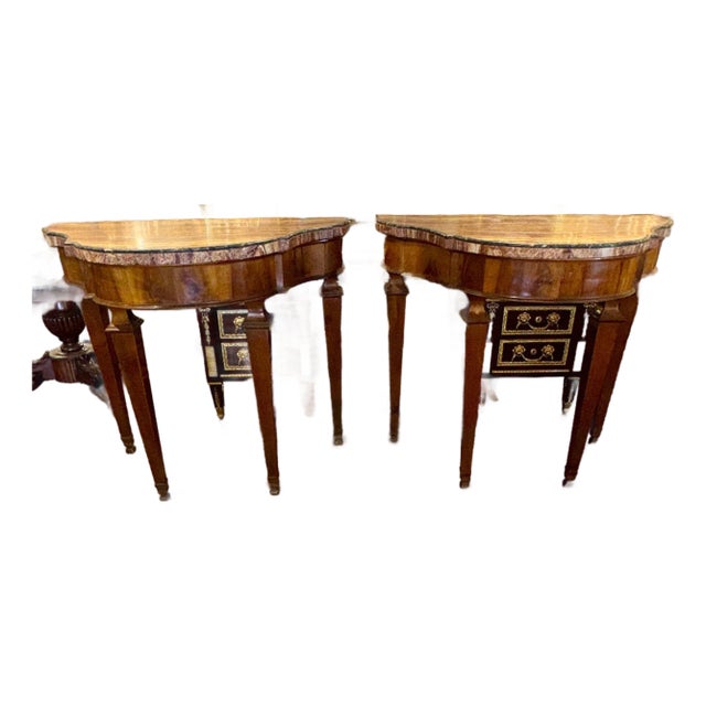 Pair of 18th C. Italian Tuscan Walnut Consoles For Sale