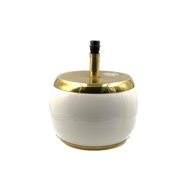 Italian Monumental White Ceramic and Brass Lamp, 1970s For Sale - Image 16 of 16