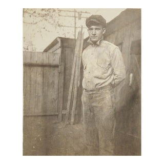 Early 20th Century Working Man Vernacular Snapshot Photograph For Sale