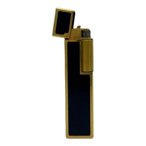 Mid 20th Century The "21" Club New York Nyc Restaurant Vintage Black & Gold Cigarette Lighter