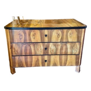 19th C. German Biedermeier Black Walnut Commode For Sale