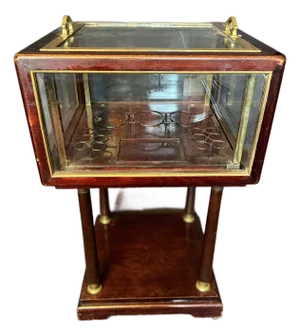 Antique Metamorphic Pop Up Bar Table Brass and Mahogany