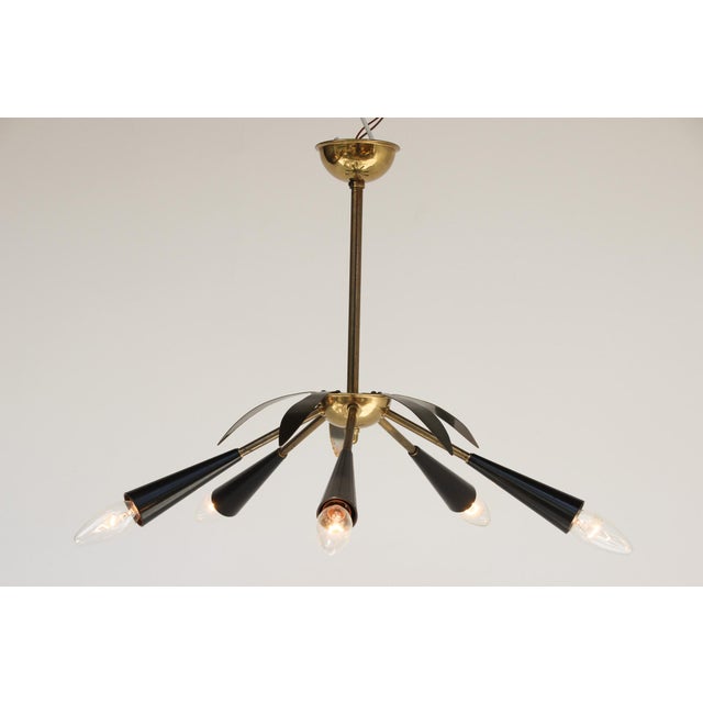 1950s Modernist Sputnik Chandelier in the style of Stilnovo, 1950s For Sale - Image 5 of 11