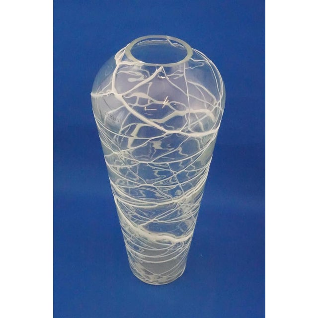 White Murano Glass Vase in White Glass Paste Lattice, 1940s For Sale - Image 8 of 18