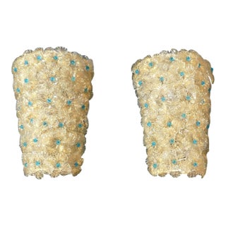 1960s Millefiori Sconces by Barovier E Toso, a Pair For Sale