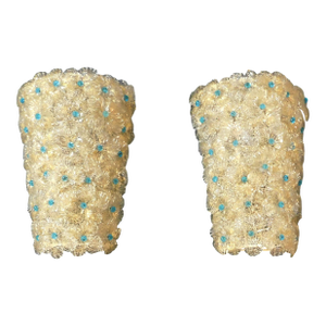 1960s Millefiori Sconces by Barovier E Toso, a Pair