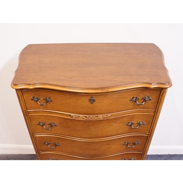 Brown Bassett Furniture Solid Cherry Country French Provincial 37" Chest of Drawers 5400-8960-980 For Sale - Image 8 of 12