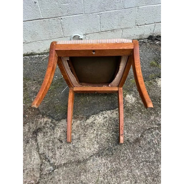 Brown 19th Century Antique English Regency Style Solid Oak Side Chair For Sale - Image 8 of 12
