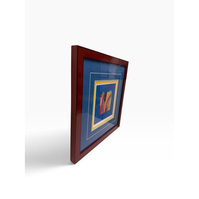 Philippa Tunstill Signed "Blue Fandango" Large Framed Abstract Print For Sale In West Palm - Image 6 of 7