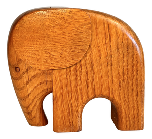 Oak Elephant Sculpture with Secret Compartment, Germany, 1960s
