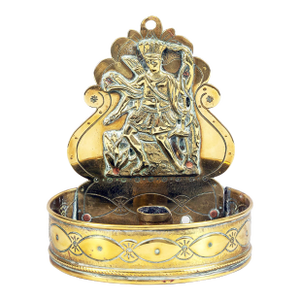 Early 19th Century Brass Chamberstick Featuring an American Indian