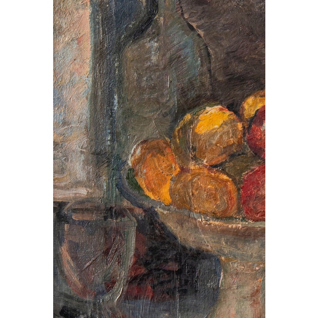 French School, Still Life with Compotier, 20th Century, Oil Painting on Canvas For Sale - Image 4 of 10