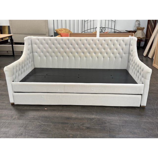 Design Plus Gallery presents the Twin Size Devyn Tufted Daybed + Trundle from Restoration Hardware. The daybed showcases...