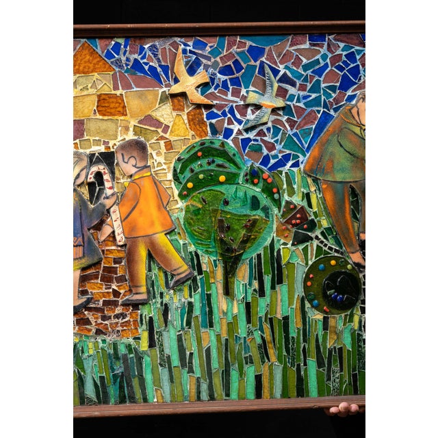 Framed Fairy Tale-Motif Stained Glass Assemblage Mosaic For Sale In Chicago - Image 6 of 17