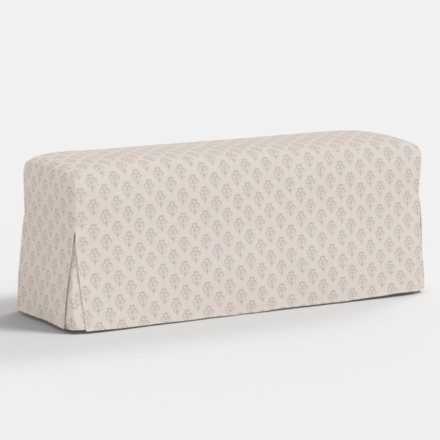 Spritely Home Slipcover for Stoffer Home x Cloth & Company for Lindy Slipcover Dining Bench in Francie Floral Cream For Sale - Image 4 of 5