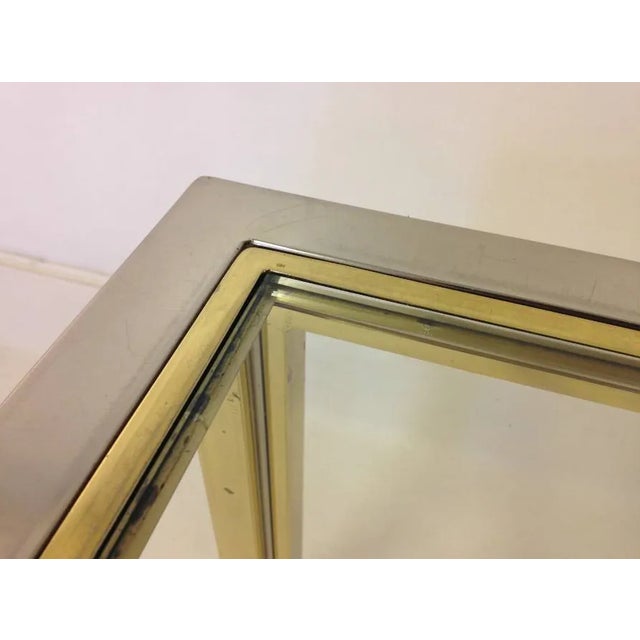Vintage Chrome & Brass Coffee Table, 1970s For Sale - Image 7 of 8