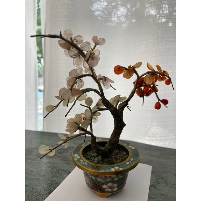 Vintage Miniature Chinese Hard Stone Bonsai Tree For Sale In Miami - Image 6 of 12