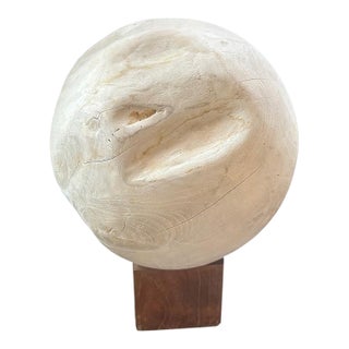 Andrianna Shamaris Sculptural Bleached Sphere on a Stand For Sale