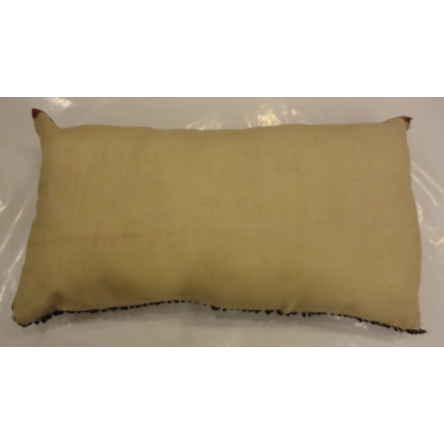 Boho Chic 1960s Leon Banilivi Large Torkaman Rug Fragment Pillow For Sale - Image 3 of 3